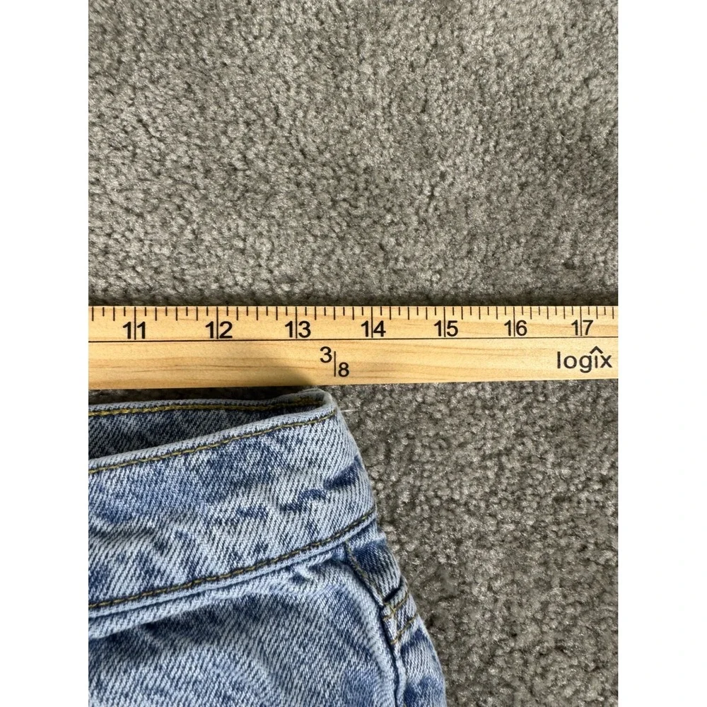 PacSun High Rise Straight Leg Jeans Light Wash Raw Hem Size 28 - Picture 6 of 7